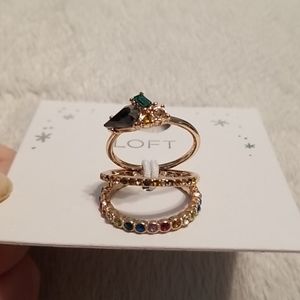 LOFT | Jewelry | Loft Rainbow Stacked Ring Set | Poshmark